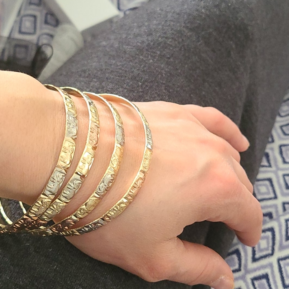 Tri color gold filled bangles